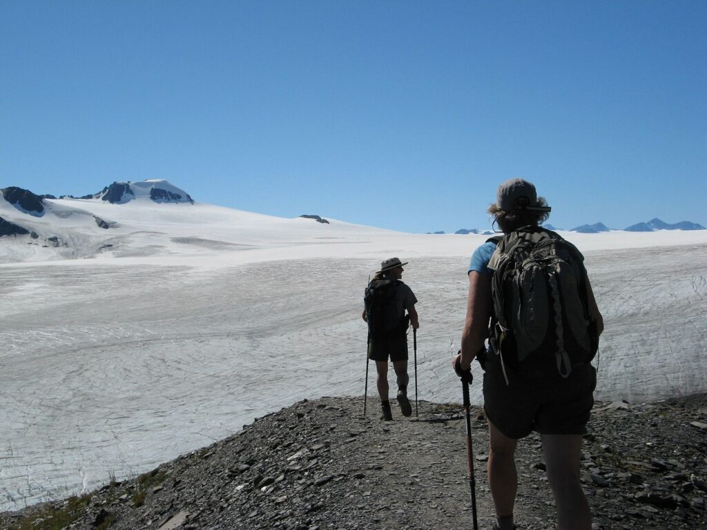 Hikers on the Harding Icefield Trail, Kenai Fjords National Park